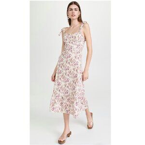 New! OPT Toile De Jouy Midi Dress in Lavender Floral Women's Size M